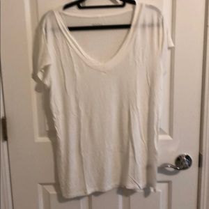 White V-neck Tee